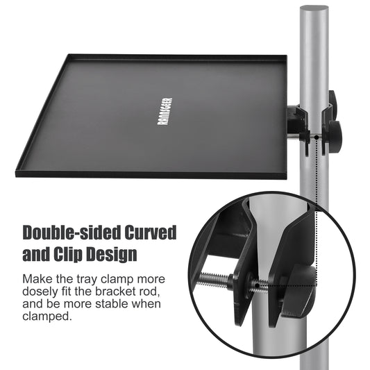 Rannsgeer RST302-P2 7.8x10.8 Heavy Duty Metal Tray for Microphone Stand 2-Pack