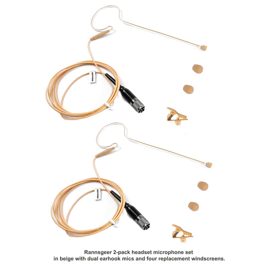 Rannsgeer AVL630R-cH4P cH-Style Earhook Headset Microphone for Audio-Technica Bodypack Transmitters - Tan