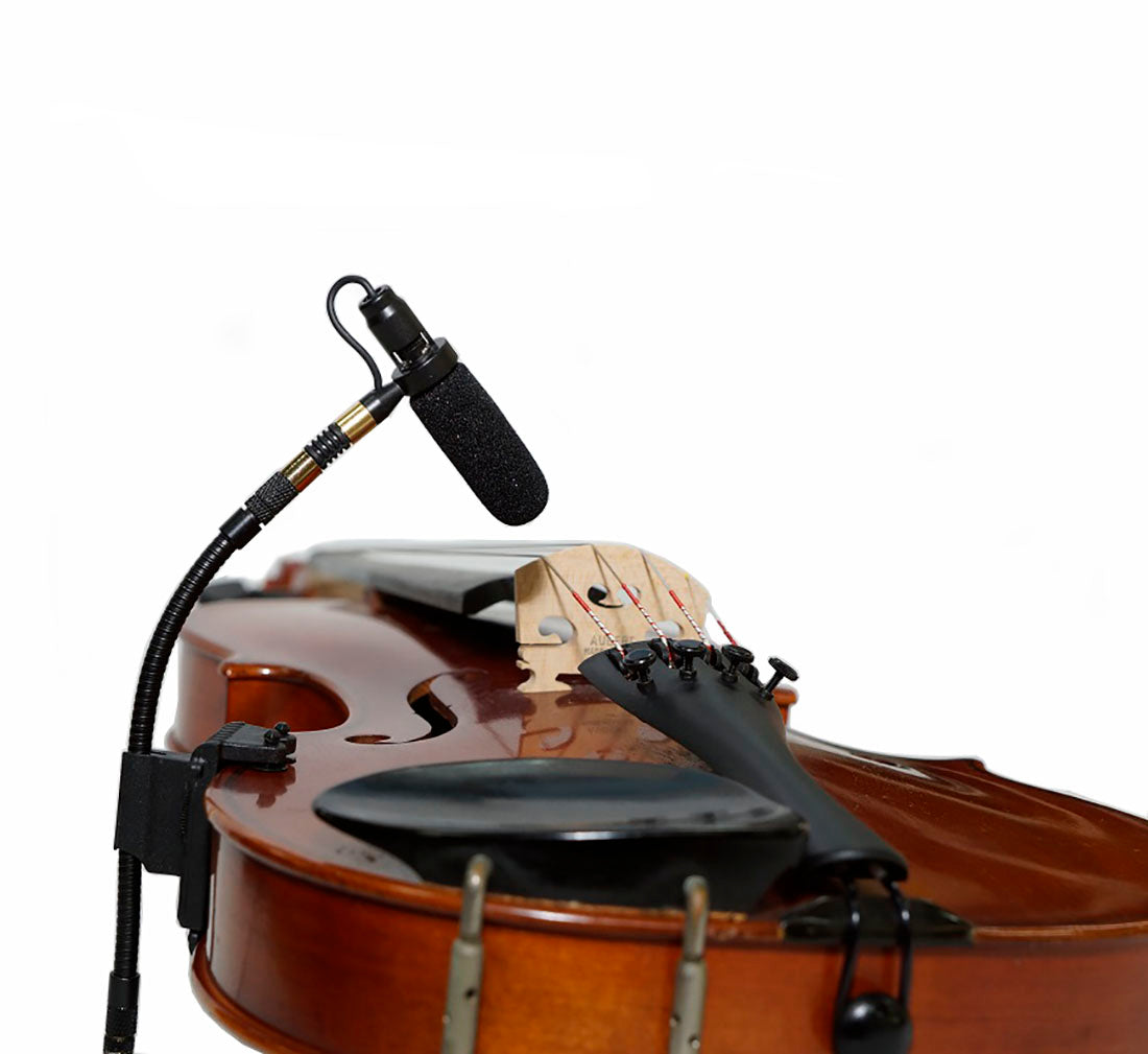 AV-JEFES PMM19B-H4P-VL Violin Clip-On Musical Instrument Microphone for Audio Technica Wireless Microphone and Phantom Power Input