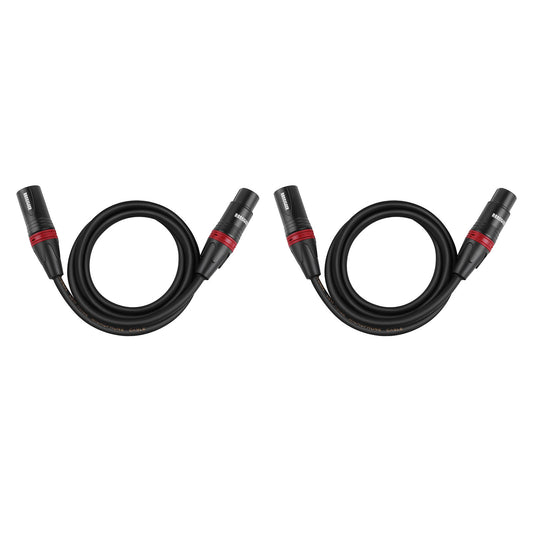 Rannsgeer R7203P2 XLR Male to XLR Female 2 Pack 3 Feet Microphone Cable