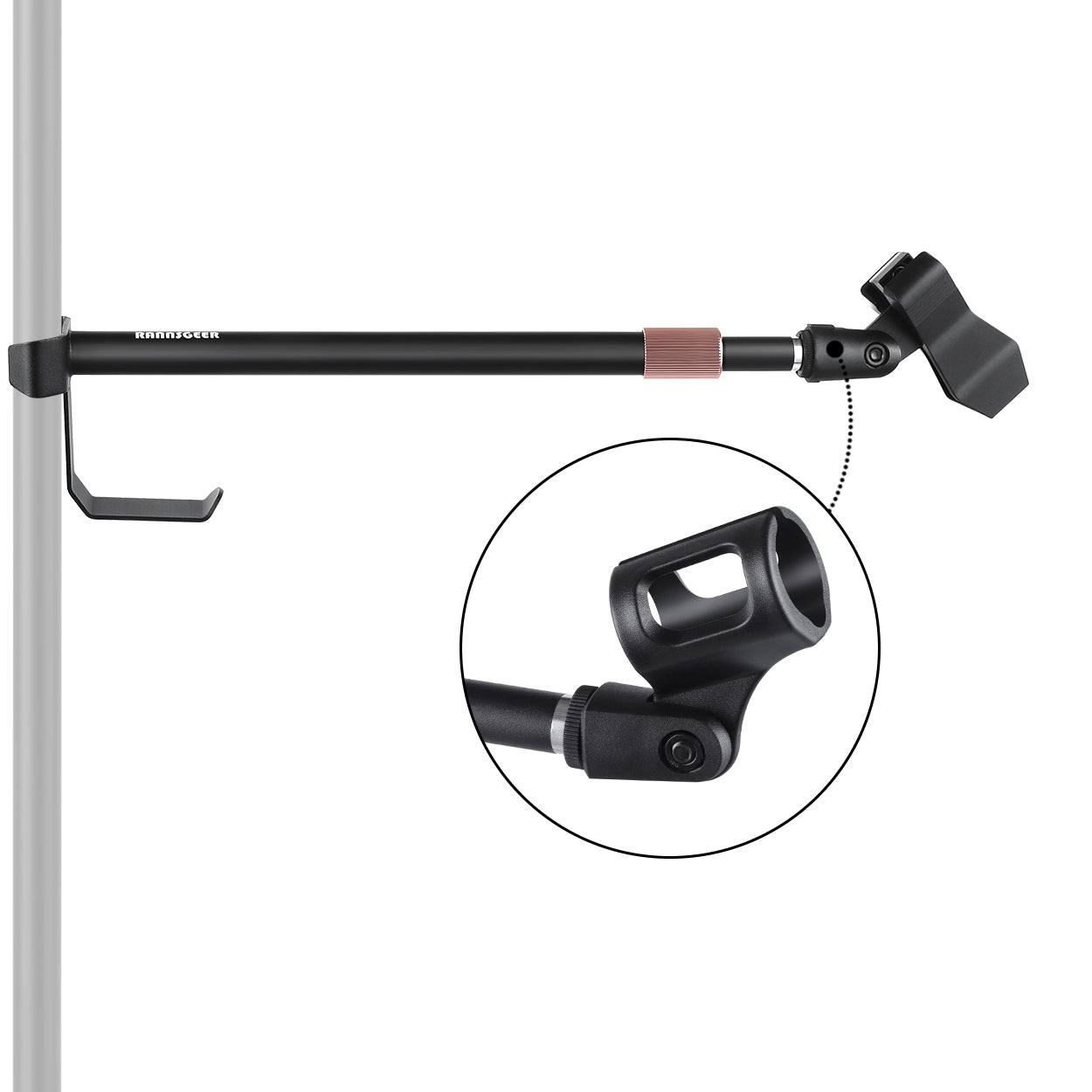 Rannsgeer Microphone Extension Long Boom for Microphone Stand with Headset Hanger (RS1726)