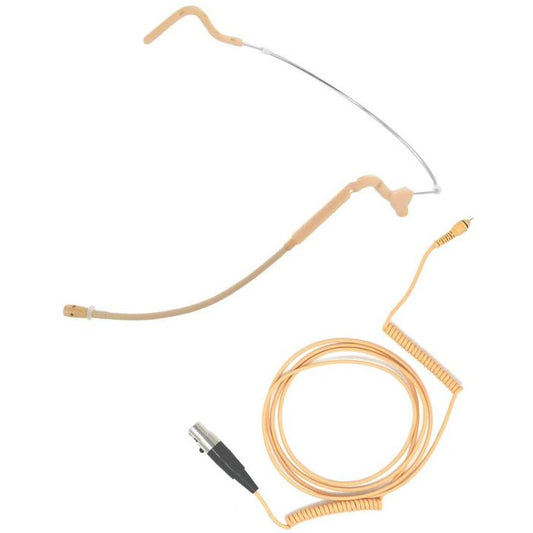 U-Voice UVG20 Tan Color Headset Microphone with Coiled Detachable Cable for Shure (Coiled Cable)