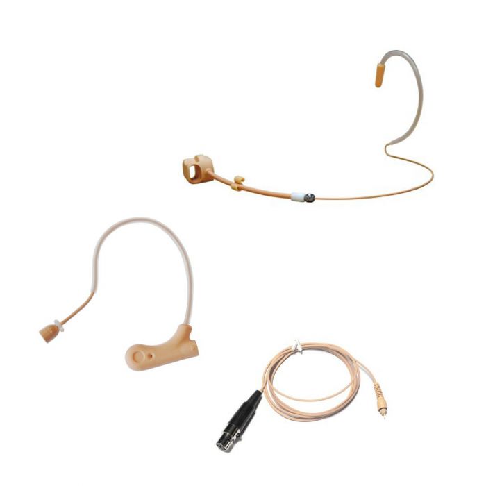 AV-JEFES AVL670SDT-SH4 Tan Color Short Boom Mini Headset Microphone with Frame for Shure