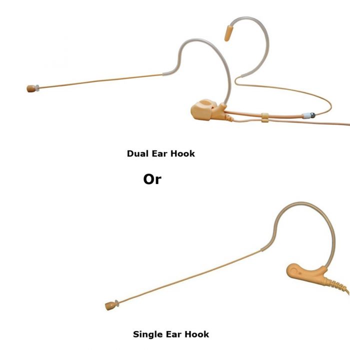 Rannsgeer UHF R288-70D-FR 4-Channel Mini Headset Wireless Microphone with Dual Ear Hook Frame