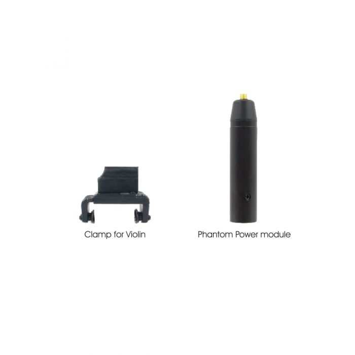 AV-JEFES PMM19B-SH4-VL Violin Clip-On Musical Instrument Microphone for Shure Wireless Microphone and Phantom Power Input