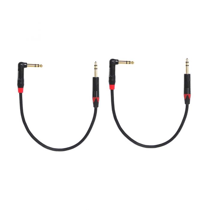Rannsgeer R7101P2 1/4" TRS to 1/4" TRS Right Angle 2 Pack 1 Feet Cable