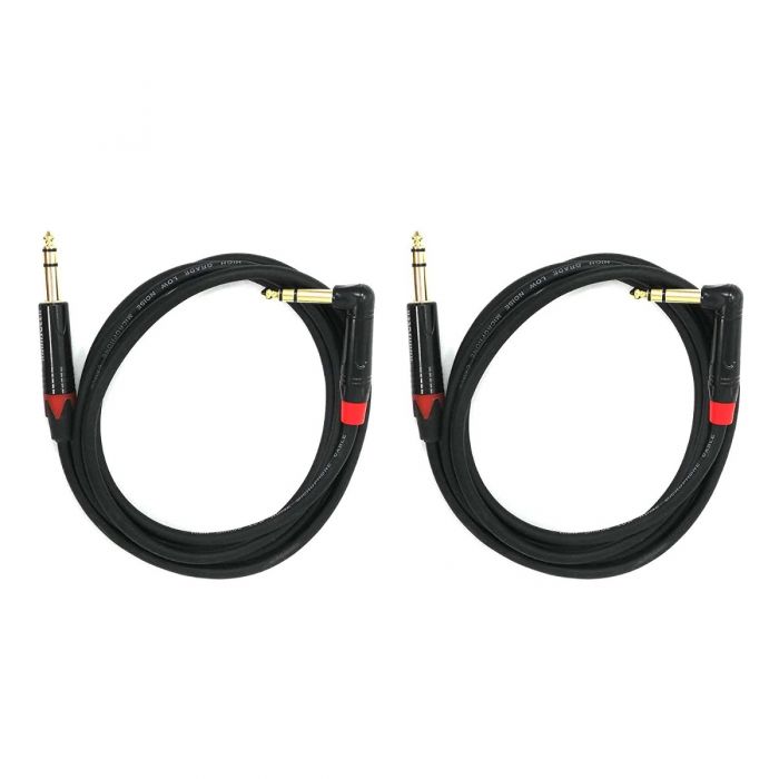 Rannsgeer R7103P2 1/4" TRS to 1/4" TRS Right Angle 2 Pack 3 Feet Cable
