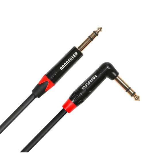 Rannsgeer R7106P2 1/4" TRS to 1/4" TRS Right Angle 2 Pack 6 Feet Cable