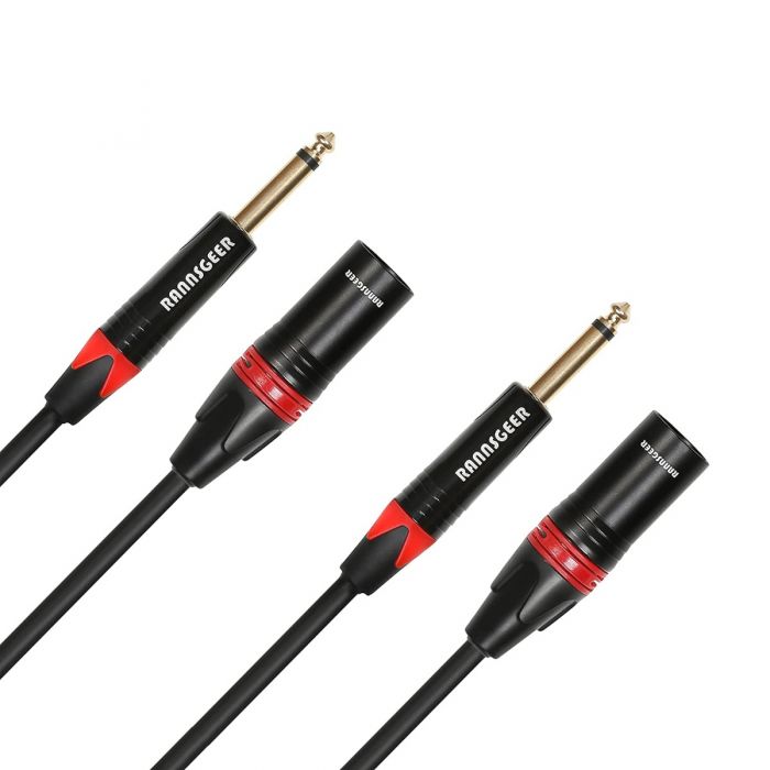 Rannsgeer R7306P2 1/4" TS to XLR Male 2 Pack 6 Feet Cable