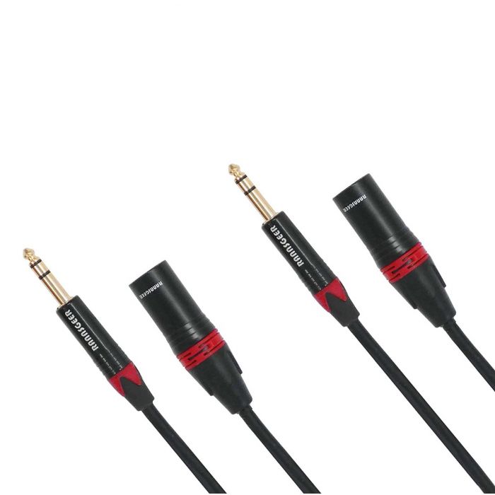 Rannsgeer R7A03P2 1/4" TRS to XLR Male 2 Pack 3 Feet Cable