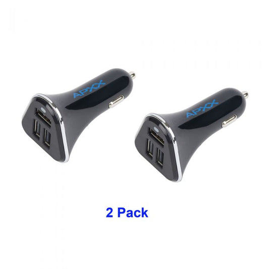 2 Pack 3-Port Smart USB Car Charger APXX UCA3B-34P2 6.8A 34W