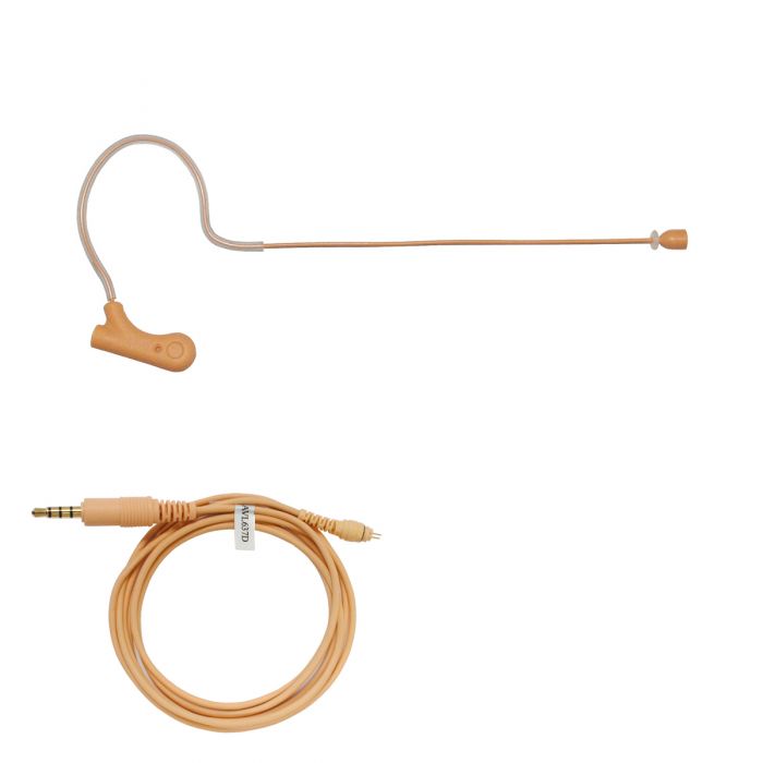 U-Voice UVS70D-35TRRS Tan Color Mini Headset Microphone with Detachable Cable for iPhone
