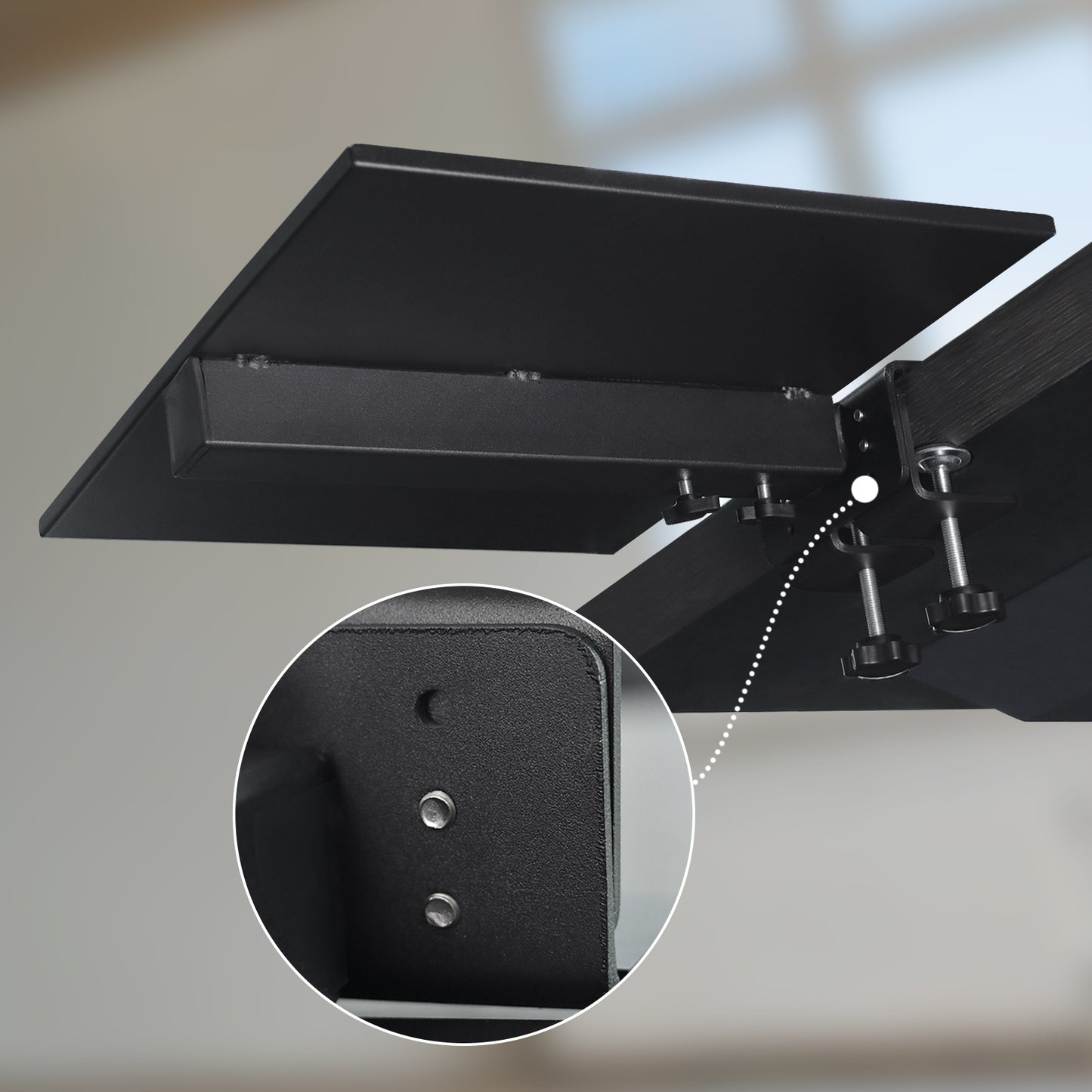 Rannsgeer Heavy Duty Clamp-On Desk Extender Tray - Ergonomic Table Extension for Home & Office (2 Sizes)