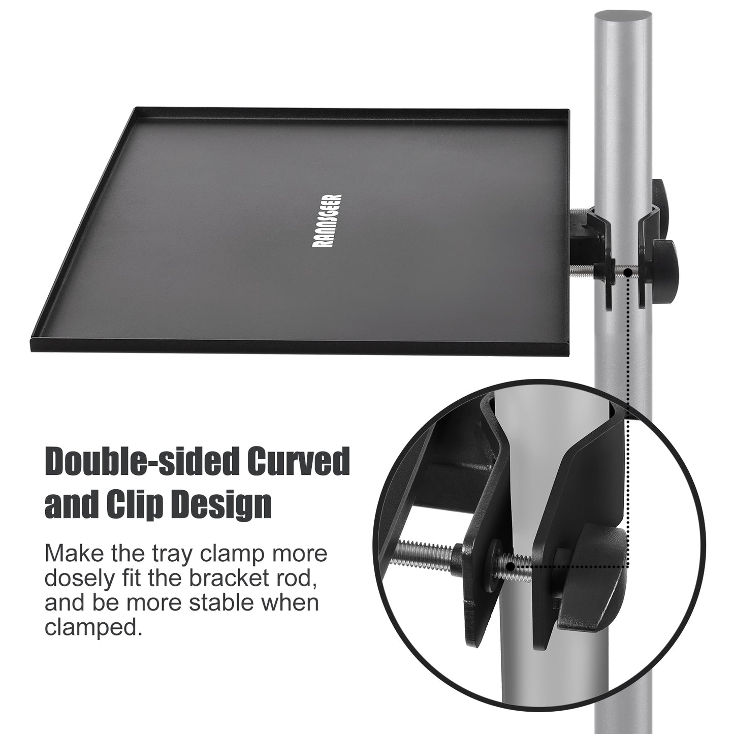 Rannsgeer RST302-P2 7.8x10.8 Heavy Duty Metal Tray for Microphone Stand 2-Pack