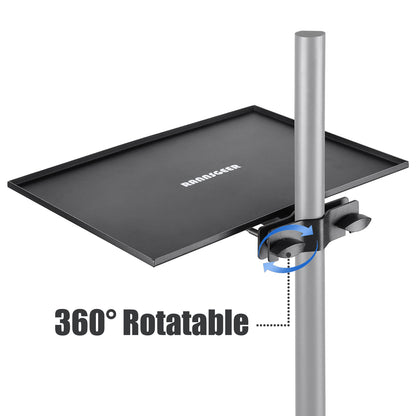 Rannsgeer Heavy-Duty Steel Clamp-On Tray for Microphone & Speaker Stands
