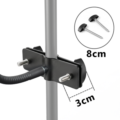 Rannsgeer 14" Flexible Gooseneck Tablet Holder for Microphone Stand & Treadmill - Metal Mount for iPad Pro 13, iPad Air, Samsung Tab & iPhone