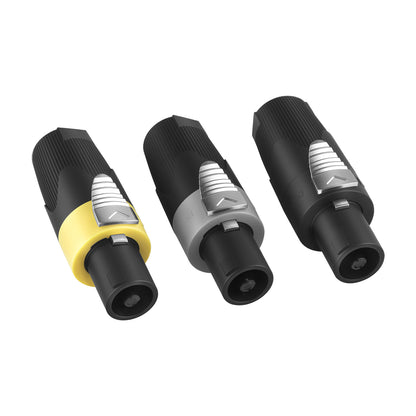 Rannsgeer 4 Pole Speakon Connector with Twist Lock (Gray- 8 Pack)
