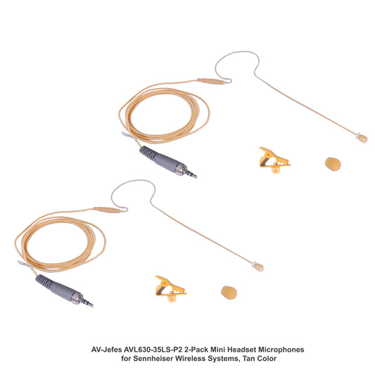 AV-Jefes AVL630-35LS-P2 Mini Headset Microphone for Sennheiser Wireless - 2 Pack (4 Colors & Kids Sizes Available)