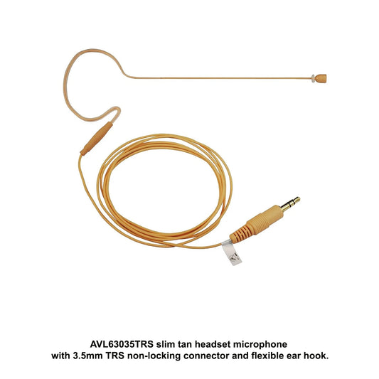 AVL63035TRS Headset Microphone - Standard 3.5mm TRS (Non-Locking) for PC, Laptops, Record  & PA System