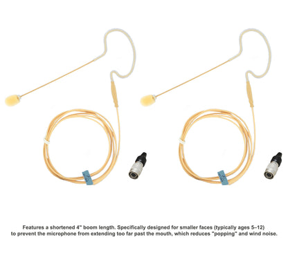 AV-JEFES AVL630H4P-P2 Tan Mini Headset Microphone for Audio-Technica Wireless (2-Pack)