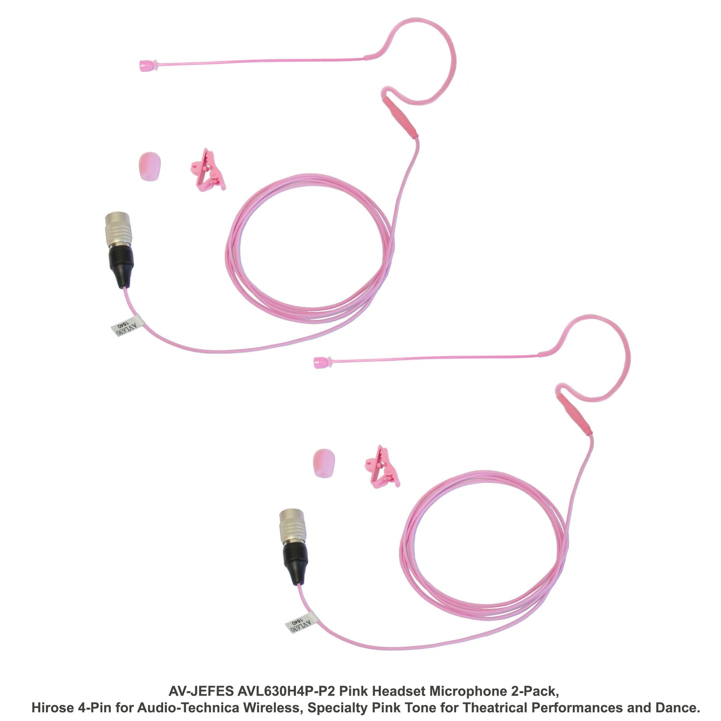 AV-JEFES AVL630H4P-P2 Tan Mini Headset Microphone for Audio-Technica Wireless (2-Pack)