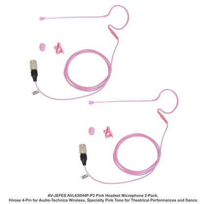 AV-JEFES AVL630H4P-P2 Tan Mini Headset Microphone for Audio-Technica Wireless (2-Pack)