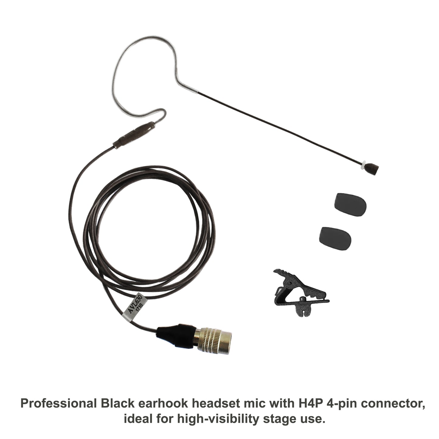 Rannsgeer Earhook Headset Microphone with H4P 4-Pin Connector for Audio-Technica Wireless Systems (AVL630R-H4P)