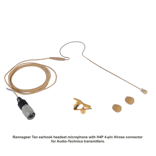 Rannsgeer Earhook Headset Microphone with H4P 4-Pin Connector for Audio-Technica Wireless Systems (AVL630R-H4P)