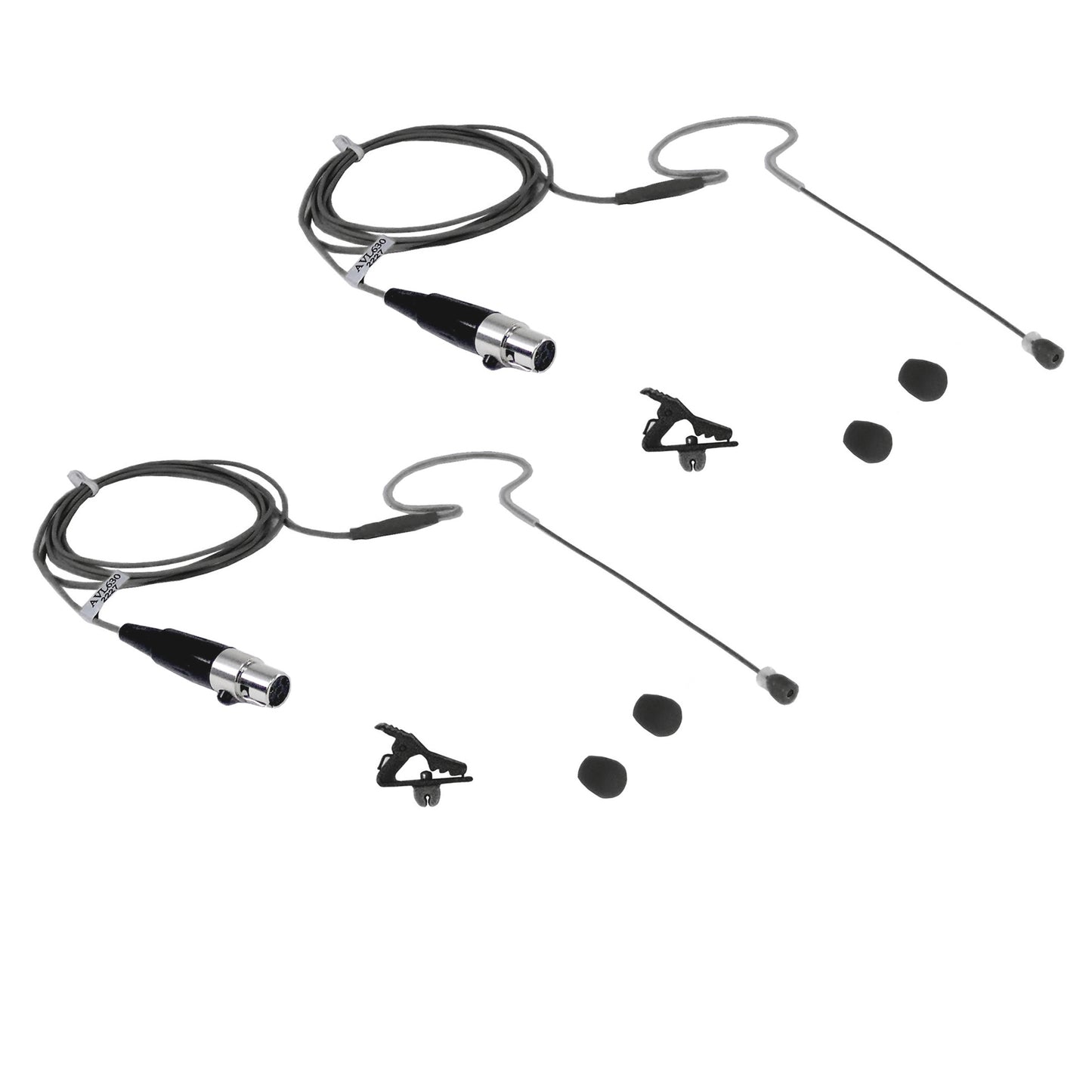 Rannsgeer AVL630R-SH4-P2 Earhook Headset Microphone for Shure Wireless (2-Pack)