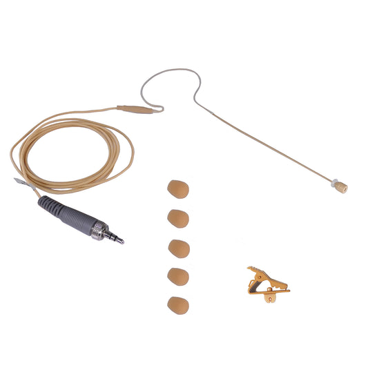 AV-JEFES AVL630LS-5WS Tan Headset Microphone for Sennheiser Wireless - Includes 5 Windscreens & Clip