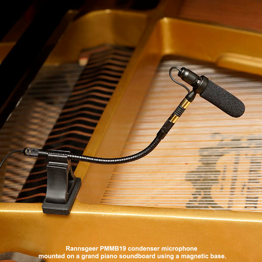 Rannsgeer PMMB19 Piano Microphone - Clip-On Condenser Mic with 4 Connectors for Shure, Sennheiser, AKG & AT