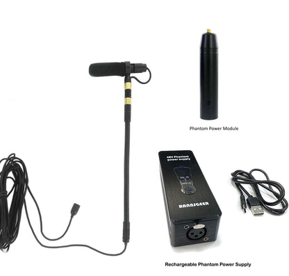 Rannsgeer PMMB19 Cello Microphone Kit with Rechargeable 48V Phantom Power Supply