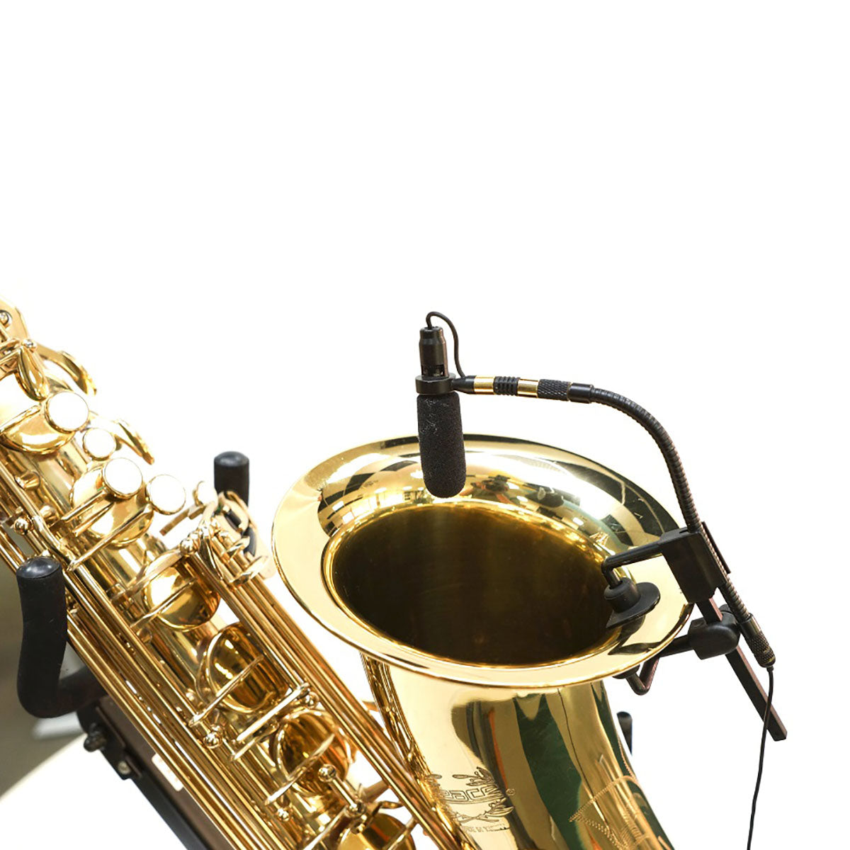 Rannsgeer Saxophone Clip-On Condenser Mic with Rechargeable 48V Phantom Power & XLR