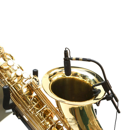 Rannsgeer Saxophone Clip-On Condenser Mic with Rechargeable 48V Phantom Power & XLR
