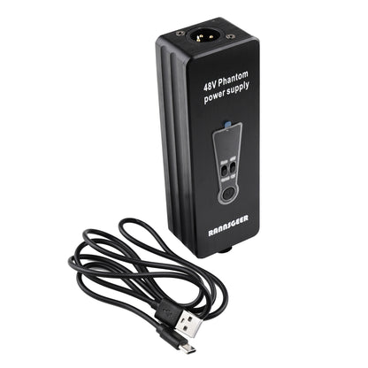 Rannsgeer Saxophone Clip-On Condenser Mic with Rechargeable 48V Phantom Power & XLR