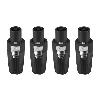 Rannsgeer 4-Pole Speakon Connectors (4 Pack) - Twist Lock Speaker Plugs