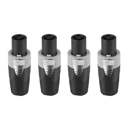 Rannsgeer 4-Pole Speakon Connectors (4 Pack) - Twist Lock Speaker Plugs