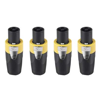 Rannsgeer 4-Pole Speakon Connectors (4 Pack) - Twist Lock Speaker Plugs