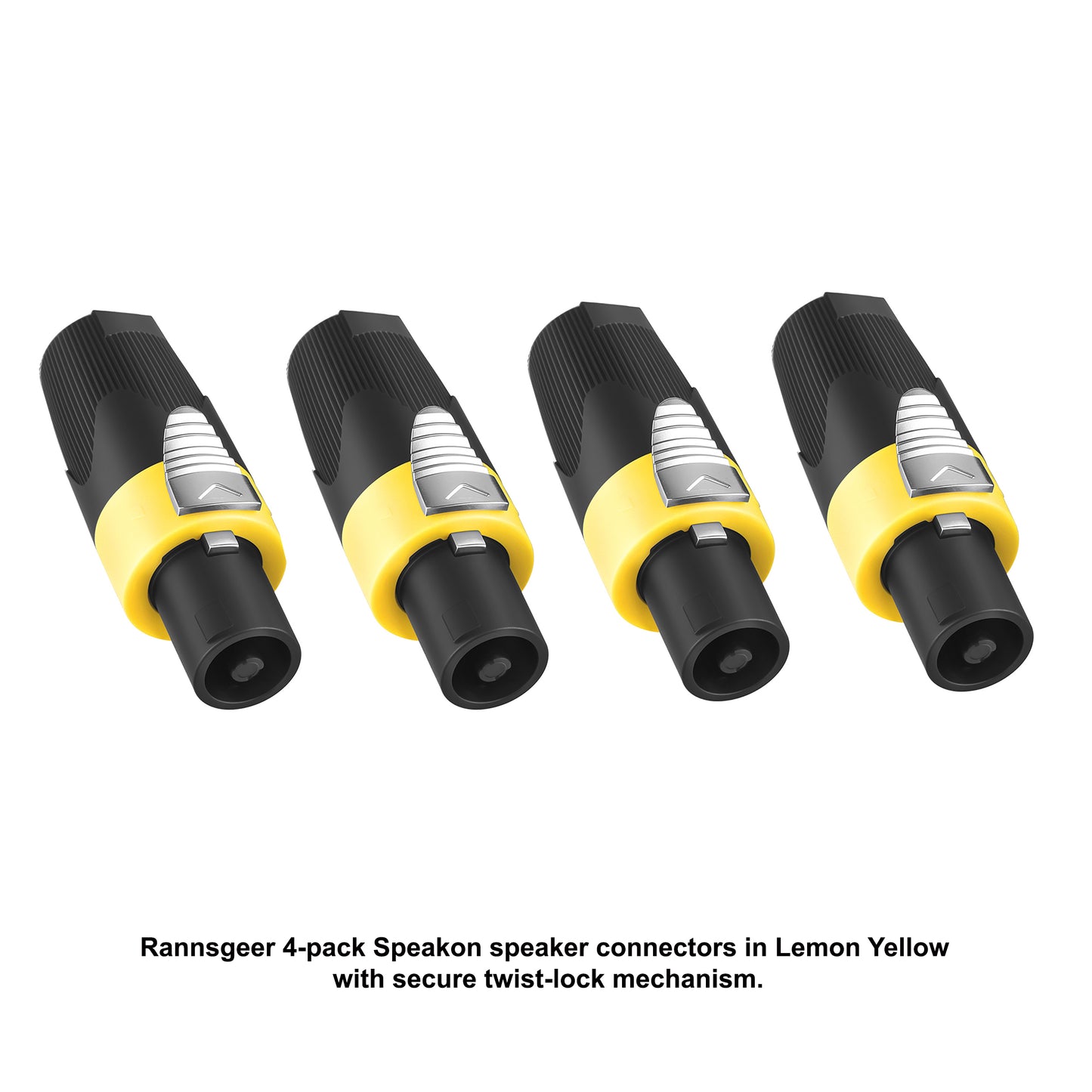 Rannsgeer 4-Pole Speakon Connectors (4 Pack) - Twist Lock Speaker Plugs
