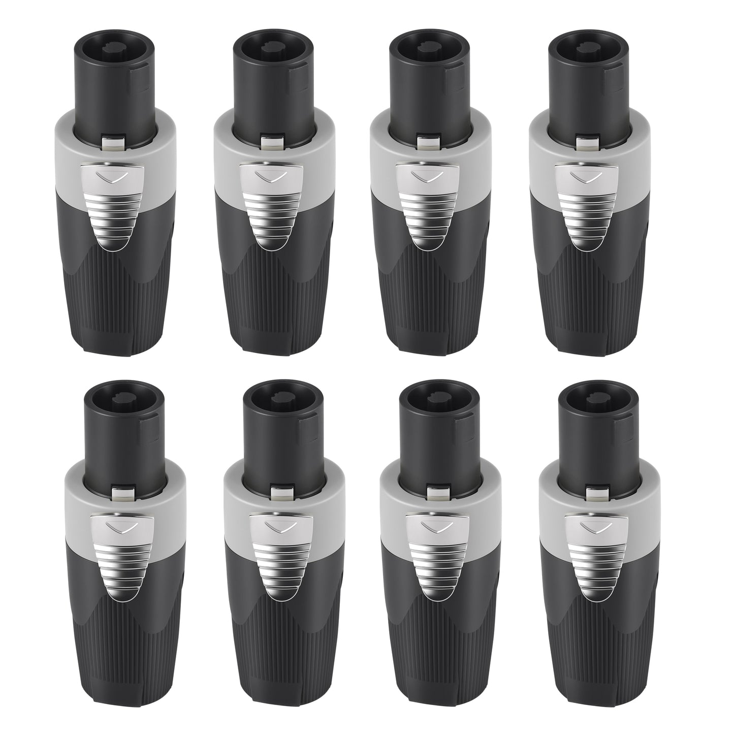 Rannsgeer 4 Pole Speakon Connector with Twist Lock (Gray- 8 Pack)