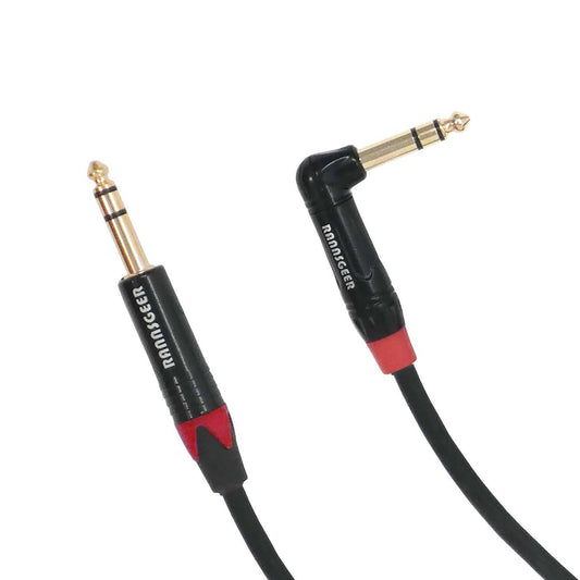 Rannsgeer 1/4" TRS to Right Angle TRS Patch Cable - Gold-Plated Balanced Audio Cord (R710X)