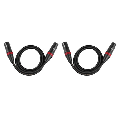 Rannsgeer R7203P2 XLR Male to XLR Female 2 Pack 3 Feet Microphone Cable