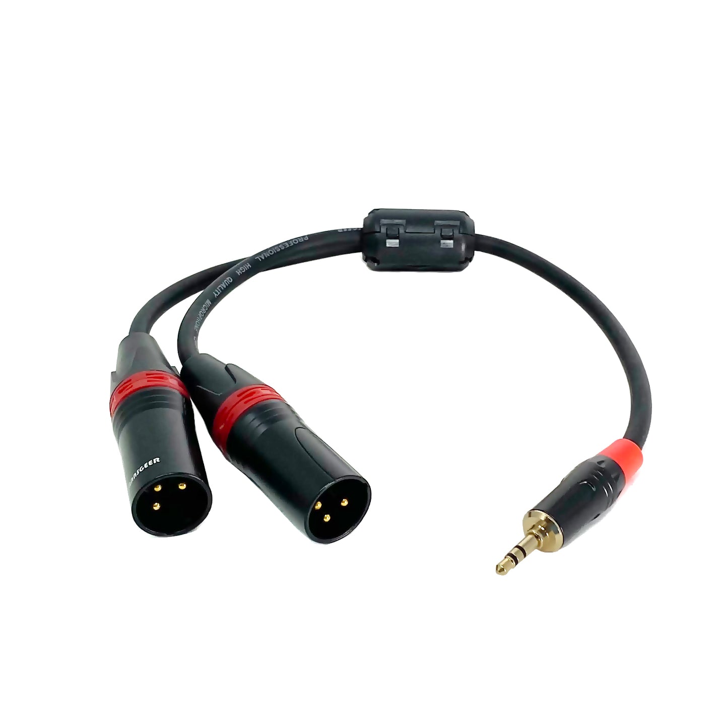 Rannsgeer 3.5mm TRS to Dual XLR Male Y-Splitter Cable | Gold-Plated Audio Patch Cord