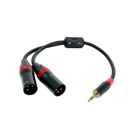Rannsgeer 3.5mm TRS to Dual XLR Male Y-Splitter Cable | Gold-Plated Audio Patch Cord