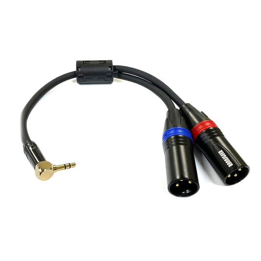 Rannsgeer 3.5mm TRS to Dual XLR Male Y-Splitter Cable | Gold-Plated Audio Patch Cord