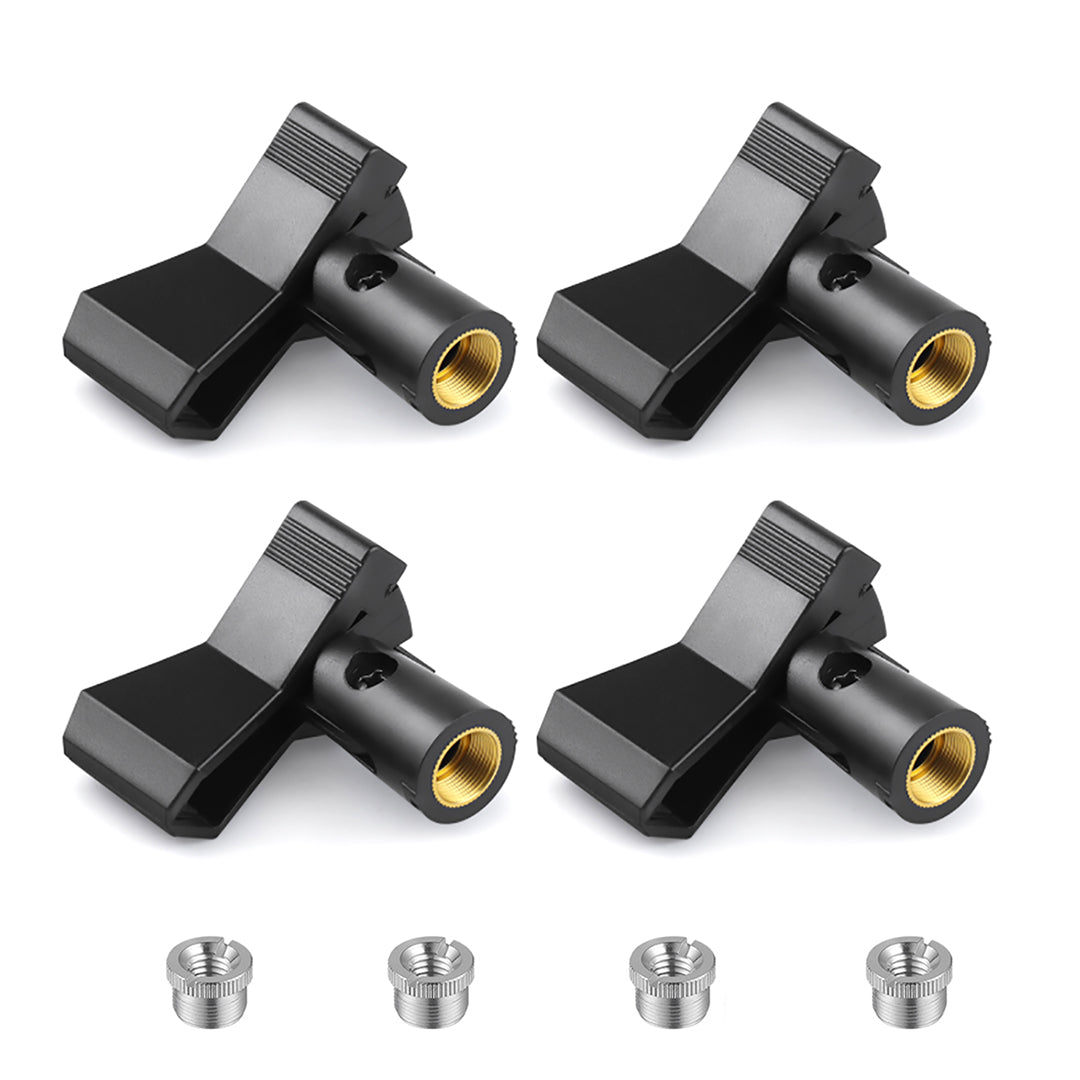 Rannsgeer Universal Microphone Clips (4 Pack) - 5/8" to 3/8" Adapters RC52