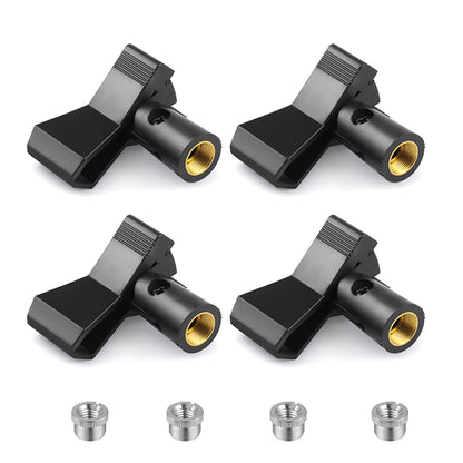 Rannsgeer Universal Microphone Clips (4 Pack) - 5/8" to 3/8" Adapters RC52