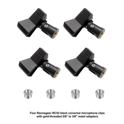 Rannsgeer Universal Microphone Clips (4 Pack) - 5/8" to 3/8" Adapters RC52