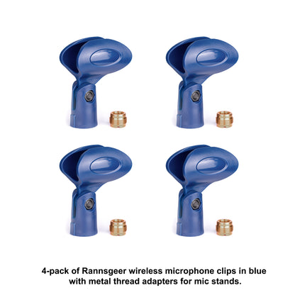 Rannsgeer Wireless Microphone Clips (4 Pack) with 5/8" to 3/8" Adapters