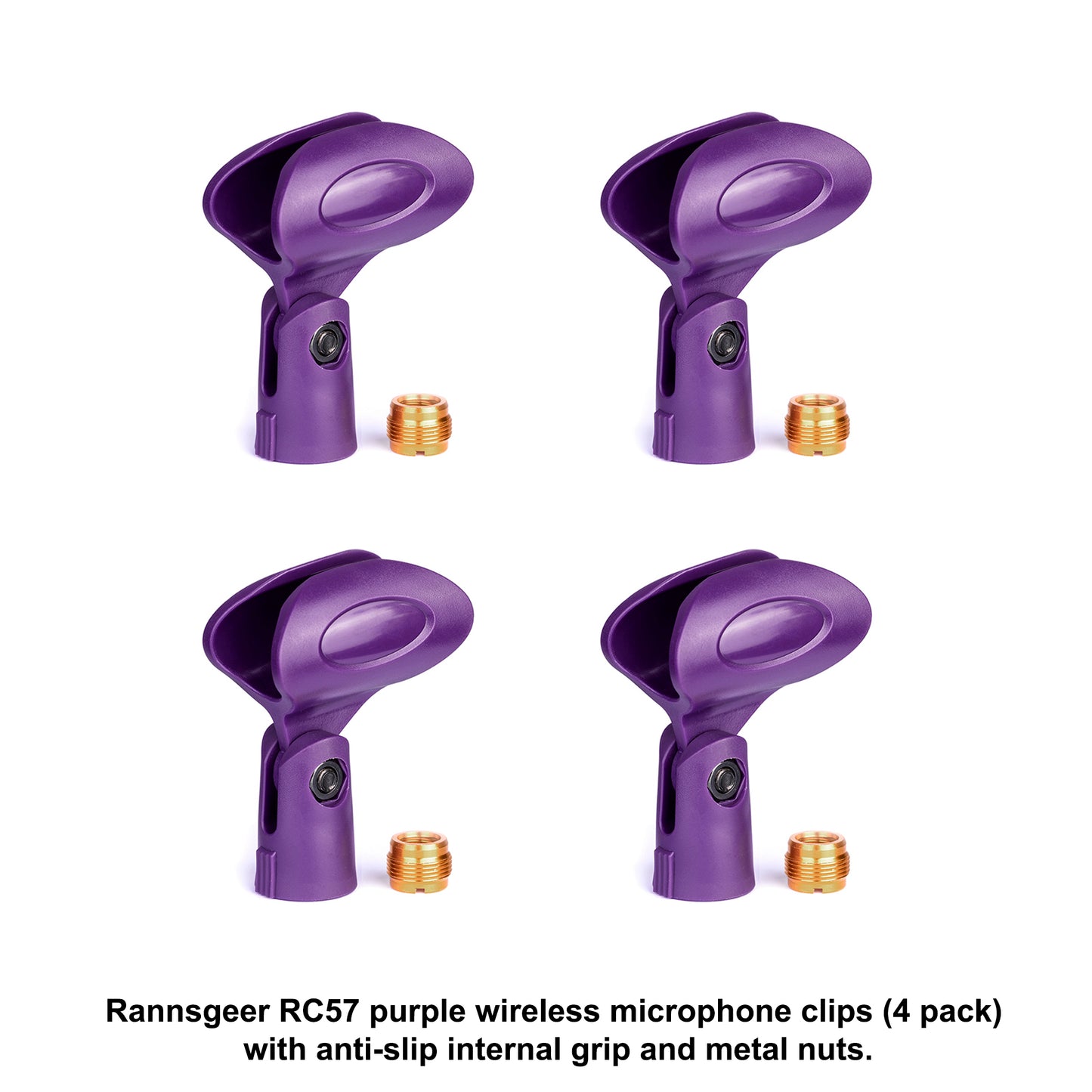 Rannsgeer Wireless Microphone Clips (4 Pack) with 5/8" to 3/8" Adapters